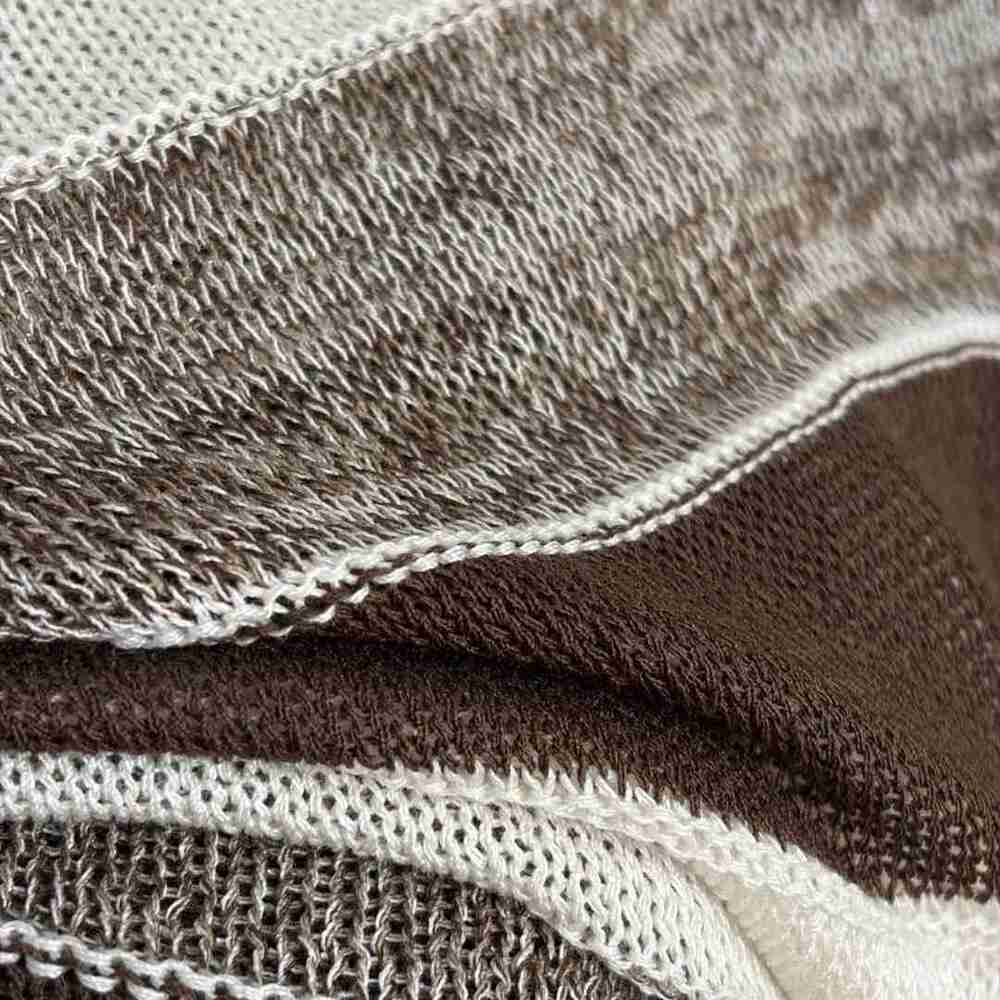 ✨Miu Miu Brown Cream Stripe V-neck Lightweight Knit Cardigan - Picture 6 of 6